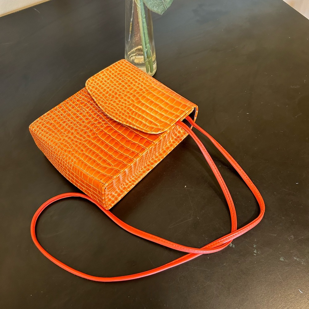 Orange box crossbody bag
